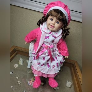 Cuddle Snuggle baby doll for girls Pink 25" Vinyl Musical Happy face doll Kinnex